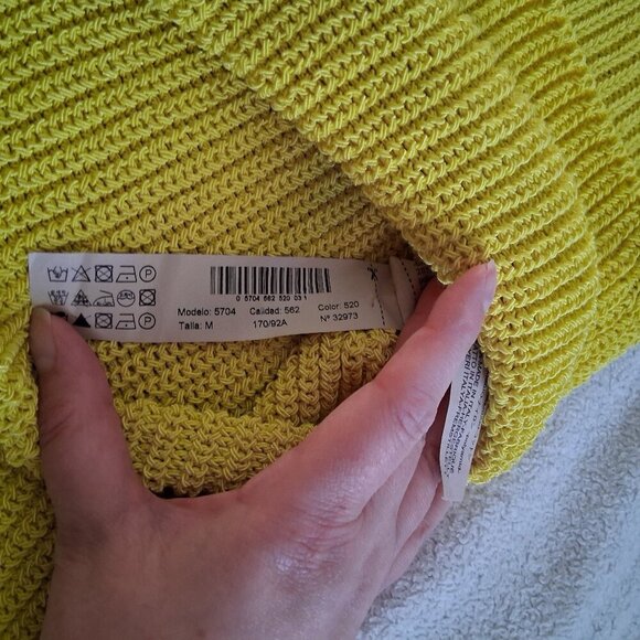 Massimo Dutti Women's Size Medium Made in Italy Bright Yellow Knit Tank Top - Picture 6 of 11
